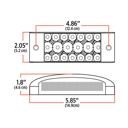 2″ x 6″ Red Marker to Blue Auxiliary Rectangular LED Light – 10 Diodes TLED-2X6RB - General Diesel Repair & Chrome