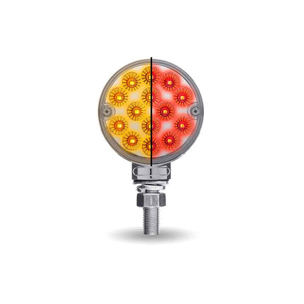 Amber/Red Turn & Marker to Red Auxiliary 3″ Mini Double Face Round Light with Reflector LEDs – 28 Diodes TLED-DL3XR - General Diesel Repair & Chrome