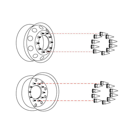 TNUT-C4	Chrome Plastic 33mm Threaded Pointed Nut Cover with Flange - Case of 60 - General Diesel Repair & Chrome