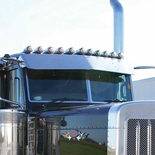 TSUN-P20 PB. 13″ Low Roof Flat Glass Sun Visor (2005+) – Cab Mounted Mirrors - General Diesel Repair & Chrome
