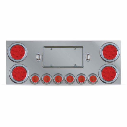 TU-9001L Center Panel w/ 4x4" & 6x2" LEDs & 2 License LEDs" - General Diesel Repair & Chrome