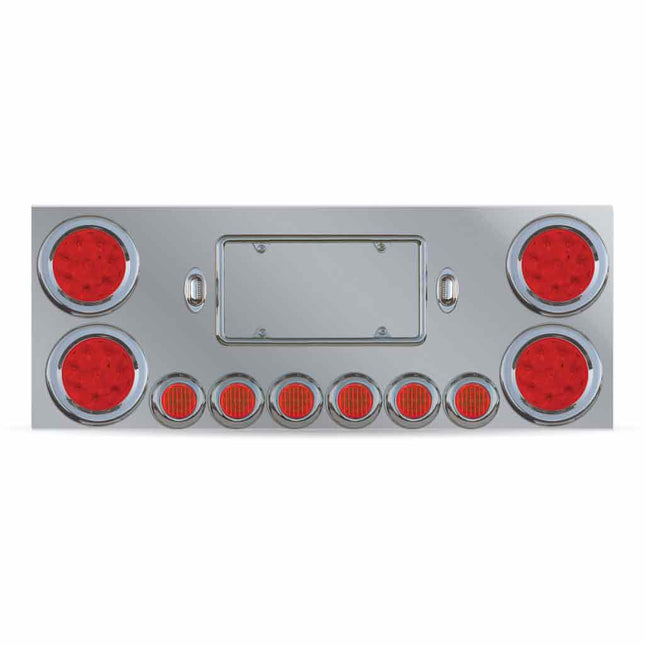 TU-9001L Center Panel w/ 4x4" & 6x2" LEDs & 2 License LEDs" - General Diesel Repair & Chrome