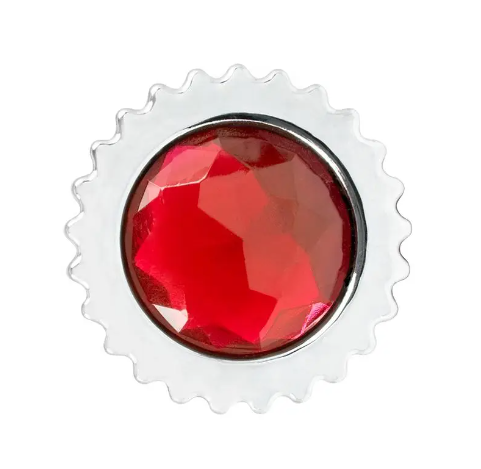 10380 Cr. Pl. 33MM x4”H Screw-on Bullet Flat Cover w/RED Jewel - General Diesel Repair & Chrome