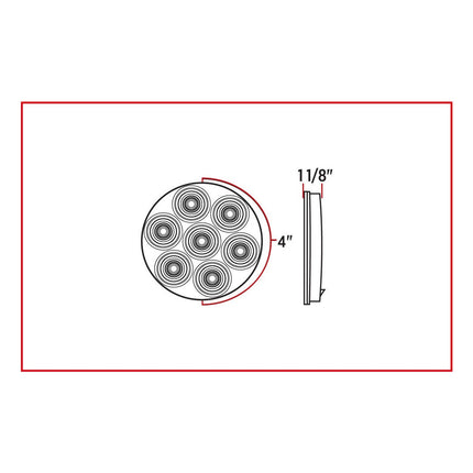 TLED-48R 4" Stop, Turn, & Tail Round LED Lights - General Diesel Repair & Chrome
