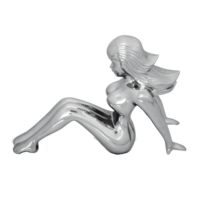 48410 Cr. Sitting Nude Lady Hood Ornament w/HW, 6.5”x2”x4.5” - General Diesel Repair & Chrome
