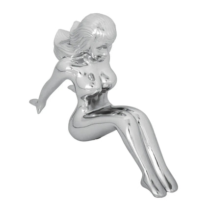 48410 Cr. Sitting Nude Lady Hood Ornament w/HW, 6.5”x2”x4.5” - General Diesel Repair & Chrome